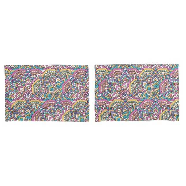 Housse D'oreillers Motif Mandala (devant-Set)