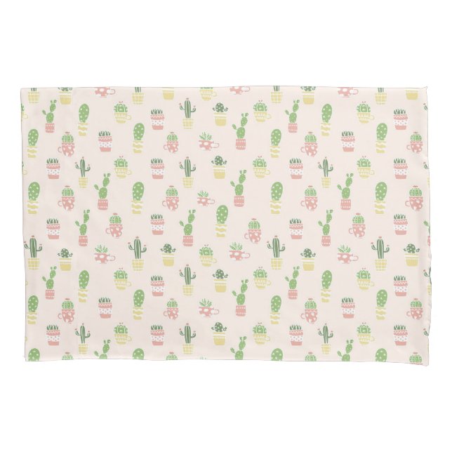 Housse D'oreillers Motif mignon de cactus (devant-gauche)