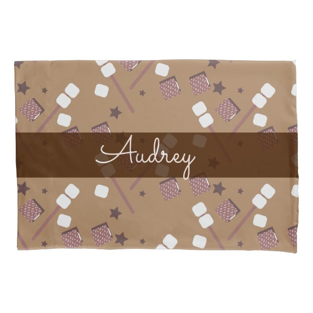 Housse D'oreillers Motif mignon de Smores de camping  (devant)
