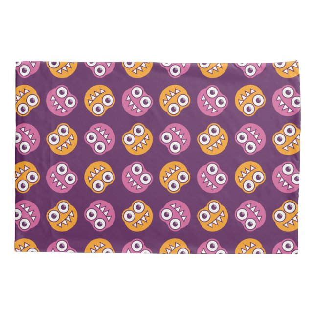 Housse D'oreillers Motif mignon d'insectes dans rose pourpre et (Dos)