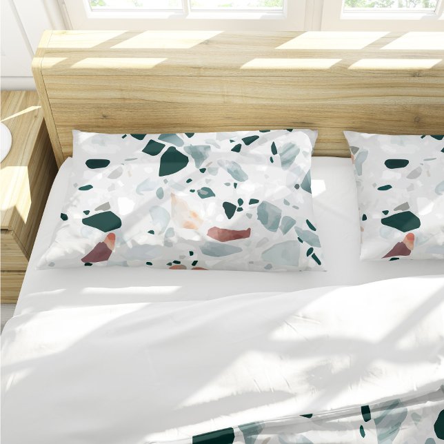 Housse D'oreillers Motif moderne Abstrait Terrazzo (Modern Abstract Terrazzo Pattern Pillow Case by Looly Elzayat)