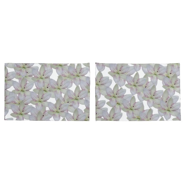 Housse D'oreillers Motif moderne blanc doré à lys (Dos-Set)