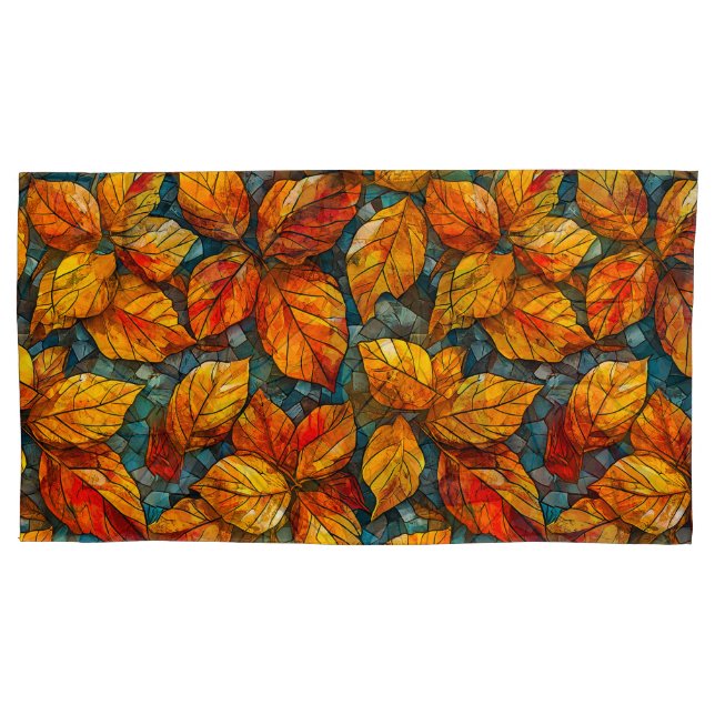 Housse D'oreillers Motif mosaïque d'automne (devant)