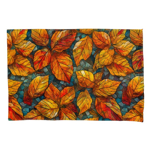 Housse D'oreillers Motif mosaïque d'automne (devant)