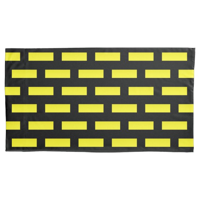 Housse D'oreillers Motif mural noir et jaune (devant)