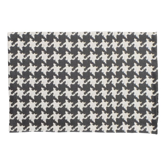 Housse D'oreillers Motif noir blanc Houndstooth (devant)