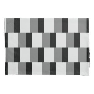 Housse D'oreillers Motif noir et gris simple
