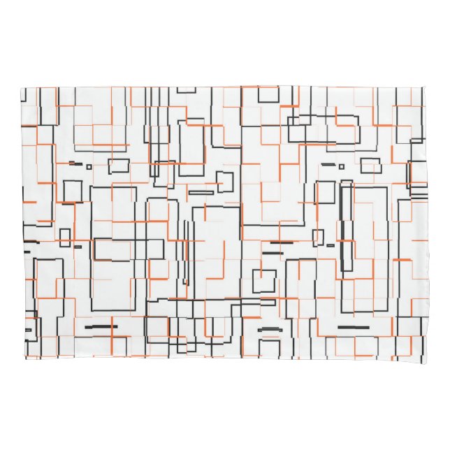 Housse D'oreillers Motif noir orange élégant (devant)