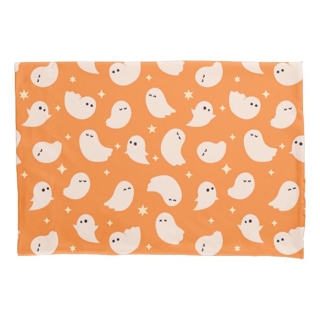Housse D'oreillers Motif Orange Ghost Doodle (devant)
