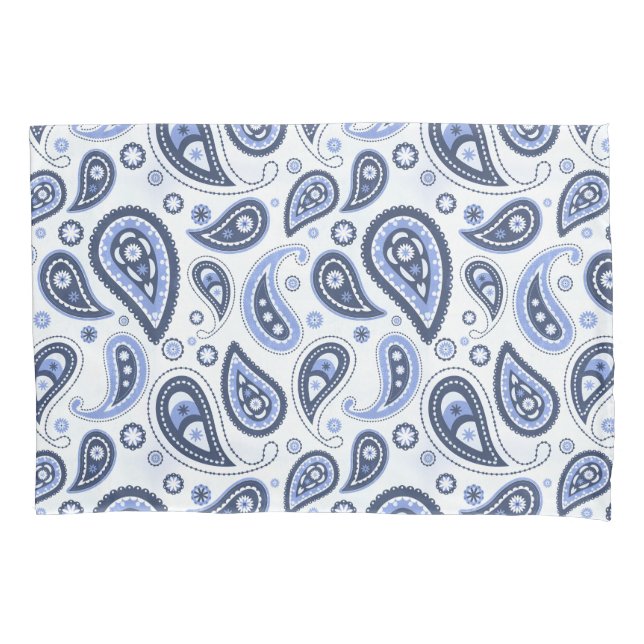 Housse D'oreillers Motif Paisley Bleu (devant-gauche)