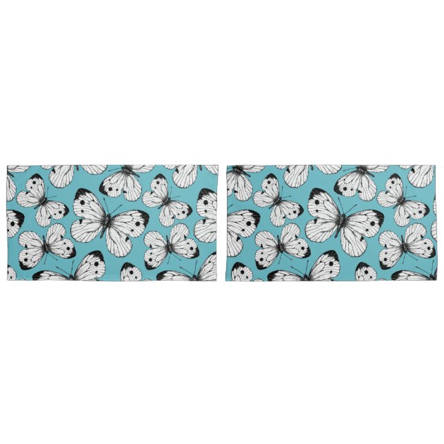Housse D'oreillers Motif papillon de choux (devant-Set)