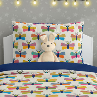 Housse D'oreillers Motif Papillon Mignon sur Crème