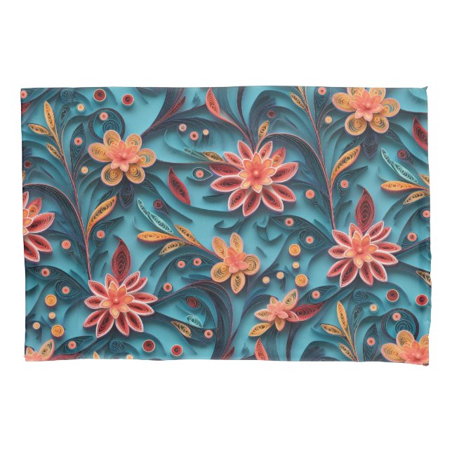 Housse D'oreillers Motif Pillowcase en papier floral sans couture (devant)