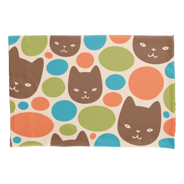 Housse D'oreillers Motif Polka Dot Cats (devant)