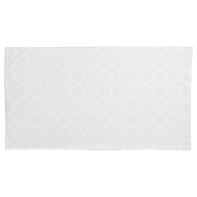 Housse D'oreillers Motif Quatrefeuilles Blanc Cassé (devant)