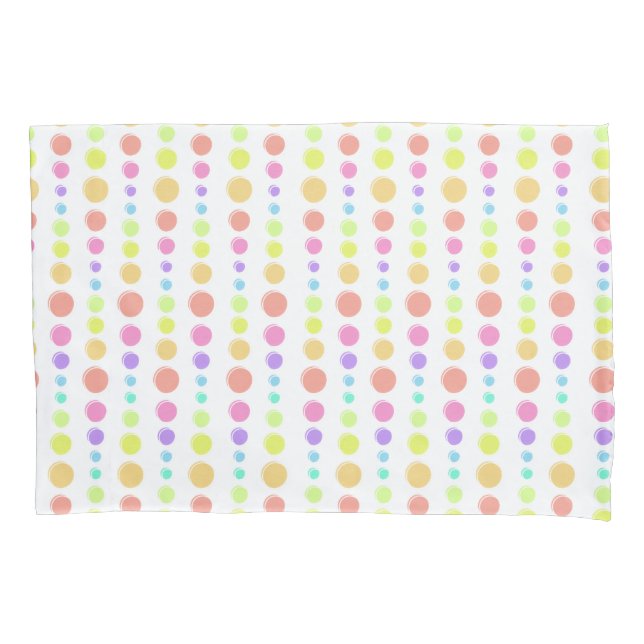 Housse D'oreillers Motif Rainbow Pastel Dots (devant)