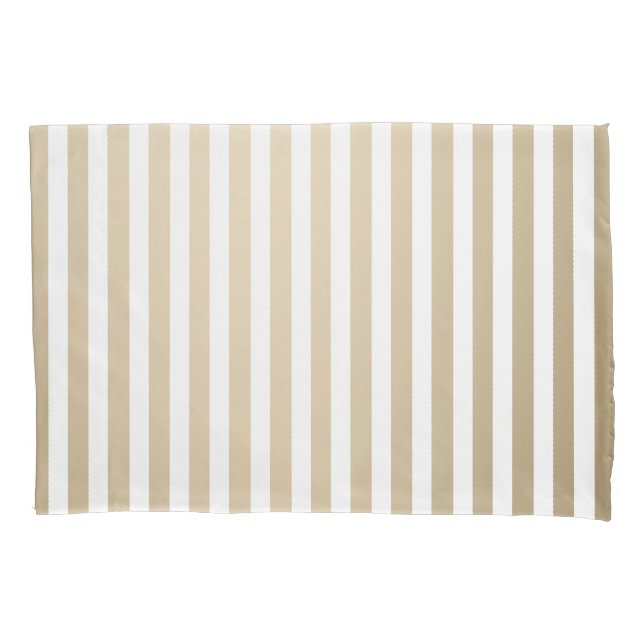 Housse D'oreillers Motif rayure or et crème (devant)