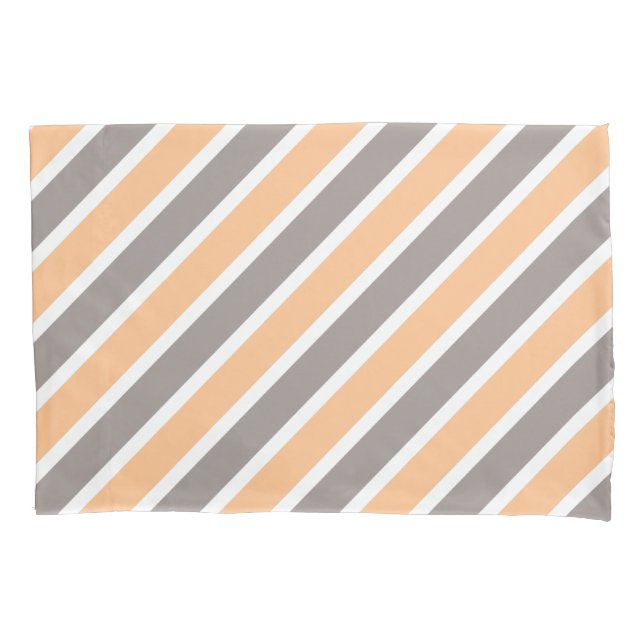 Housse D'oreillers Motif rayures grises pêche moderne (devant)