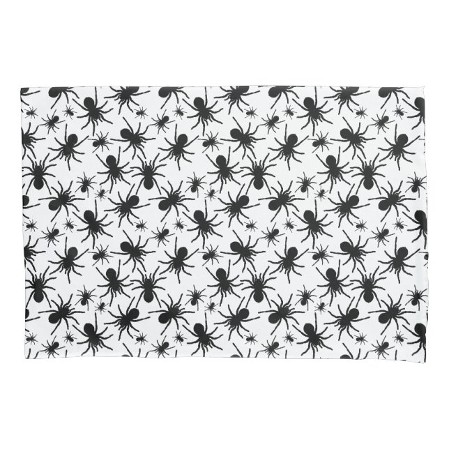 Housse D'oreillers Motif Répétant noir et blanc | Spider Motif (devant)
