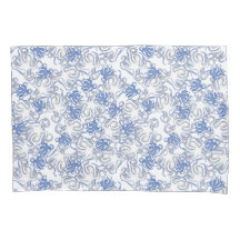 Motif Répétitif Blanc Et Bleu | Motif de Pieuvre