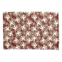 Motif Répétitif Or et Rouge | Motif de Pieuvre