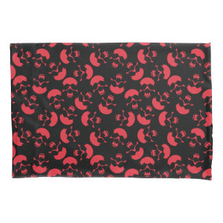 Housse D'oreillers Motif Répétitif Rouge et Noir | Motif de Crâne