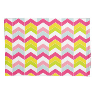 Housse D'oreillers Motif rose coloré de Chevron de zigzag