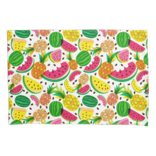 Housse D'oreillers Motif rouge et jaune de fruit tropical