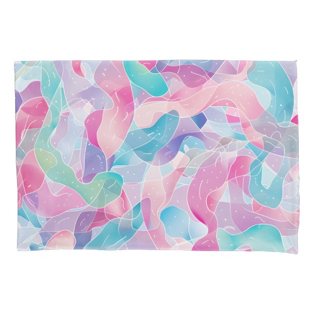 Housse D'oreillers Motif Ruban Abstrait Pastel (devant)