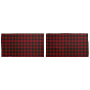 Housse D'oreillers Motif rustique de plaid de contrôle de Buffalo