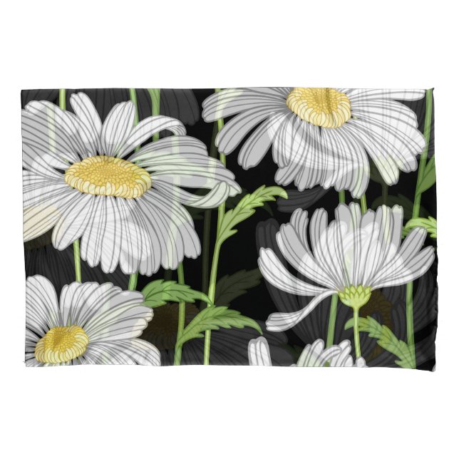 Housse D'oreillers Motif sans couture avec des fleurs d'été. (devant)