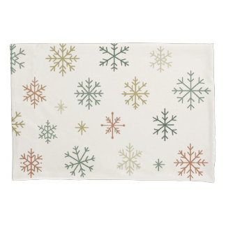 Housse D'oreillers Motif sans couture de flocons de neige minimaliste