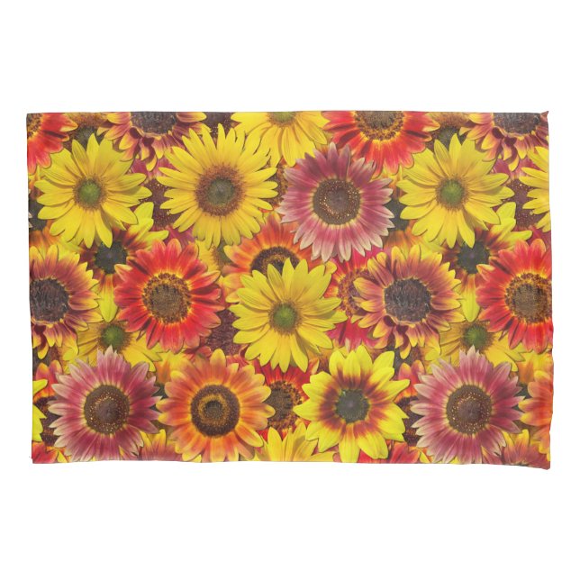 Housse D'oreillers Motif sans couture de tournesols (devant-gauche)