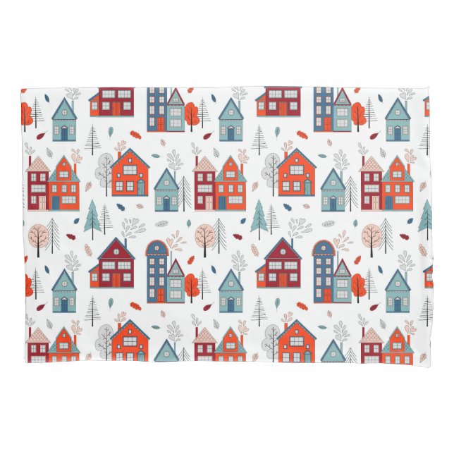 Housse D'oreillers Motif scandinave d'art populaire de Chambre (devant-gauche)
