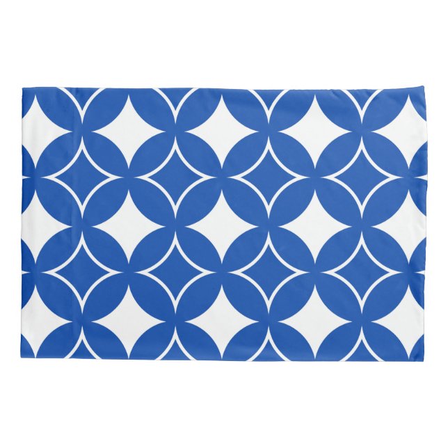 Housse D'oreillers Motif shippo bleu et blanc (Dos)