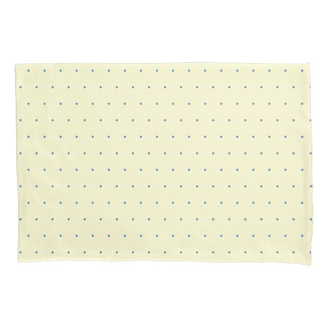 Housse D'oreillers Motif simple crème et bleu clair Polka (devant)