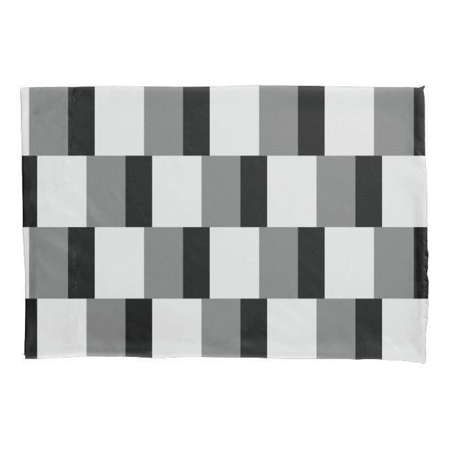 Housse D'oreillers Motif simple noir et gris (devant)