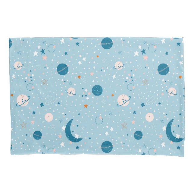 Housse D'oreillers Motif Sky & Space bleu (devant)