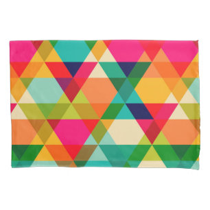 Housse D'oreillers Motif triangle géométrique brillant couleur gras