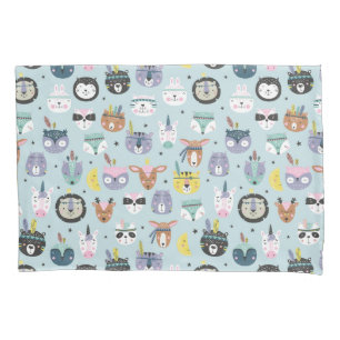 Housse D'oreillers Motif tribal mignon de visage