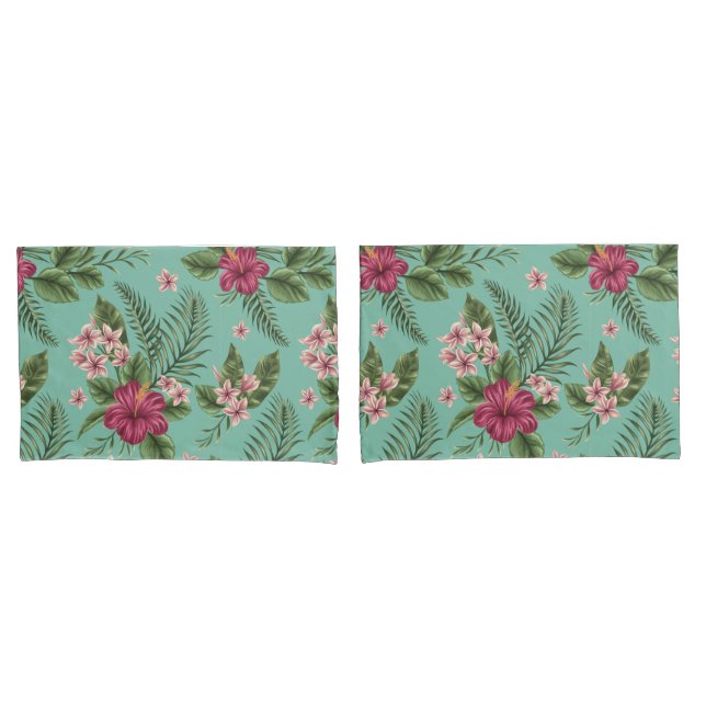 Housse D'oreillers Motif tropical (devant-Set)