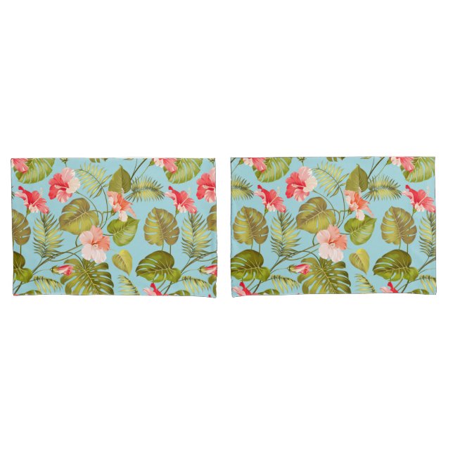 Housse D'oreillers Motif tropical (devant-Set)