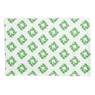 Housse D'oreillers Motif vert de dent de plaid
