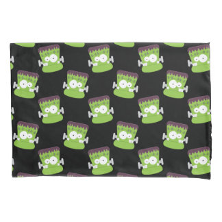 Housse D'oreillers Motif vert mignon de monstre de Halloween