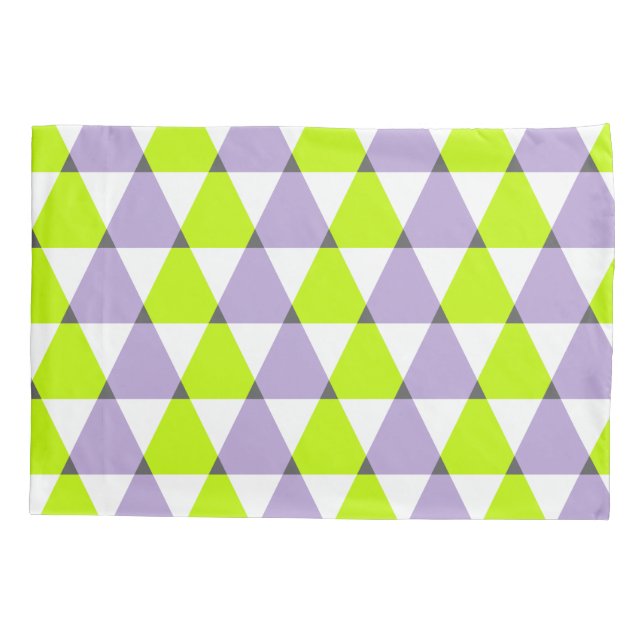 Housse D'oreillers Motif vert pourpre géométrique moderne de (Dos)