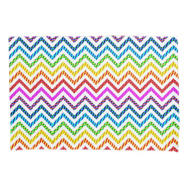 Housse D'oreillers Motif Wild Rainbow Chevron (devant)