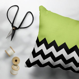Housse D'oreillers Motif Zigzag noir et blanc, Chevron, Vert