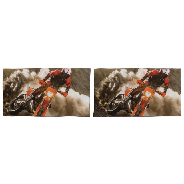 Housse D'oreillers Motocross Rider (devant-Set)