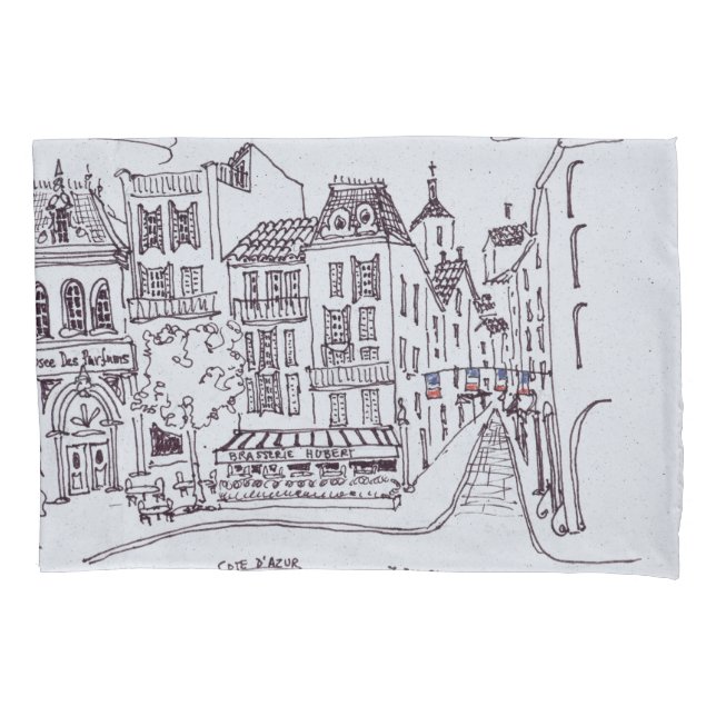 Housse D'oreillers Musée des Parfums & Scène de Rue | Grasse, France (devant-gauche)