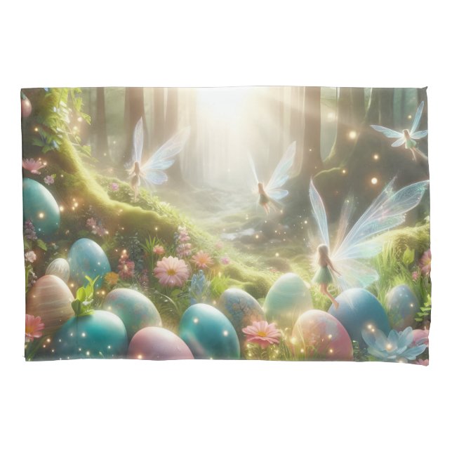 Housse D'oreillers Mystical Forest Fairy Magical Spring Eggs (devant)
